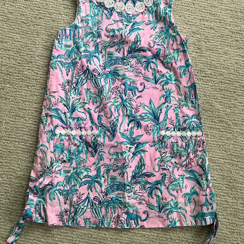 Lilly Pulitzer Pink and Green Sleeveless Dress Size 6